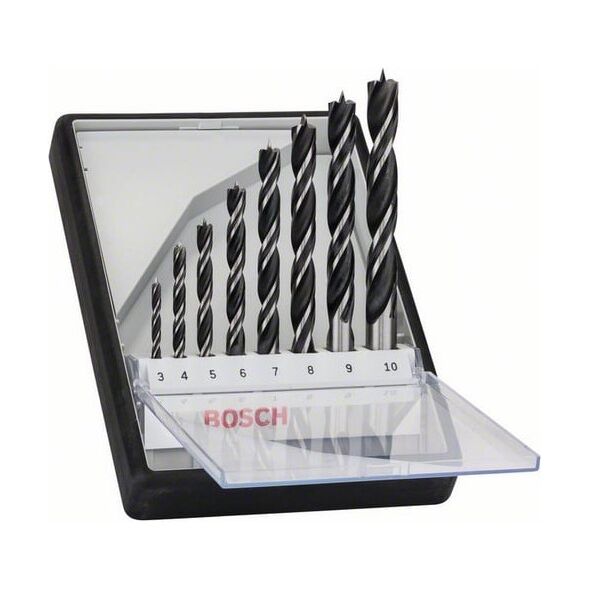 Wiertło Bosch do drewna kręte walcowe 7 4 5 3 6 10 8 9mm zestaw (2607010533)