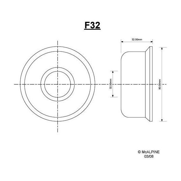 Syfon McAlpine Rozeta maskująca głęboka 32mm biała (F32)