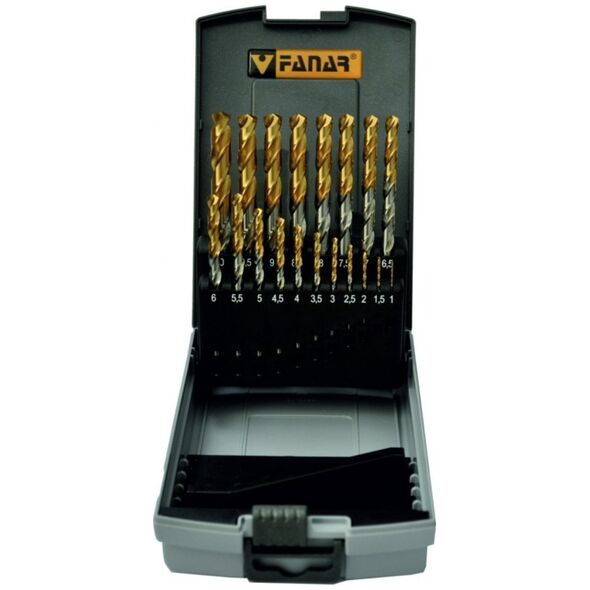 Wiertło Fanar WIERTLA ZESTAW NWKA FI  1,00-10,00MM 24PC CZW-24 HSSE TIN INOX