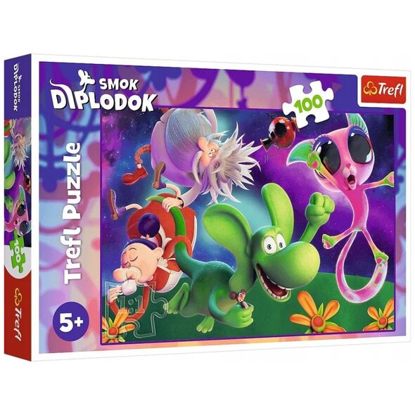 PUZZLE 100 Smok Diplodok i przyjaciele 16486