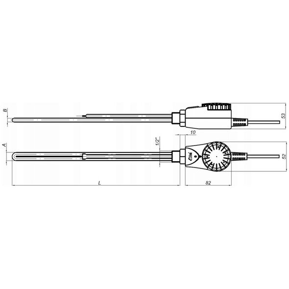 Grzałka do grzejników łazienkowych GRBT 0,9 900W 230V termostat czarna