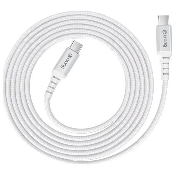 Crong Armor Link - Kabel 60W PD 3A USB-C do USB-C 150cm (biały)