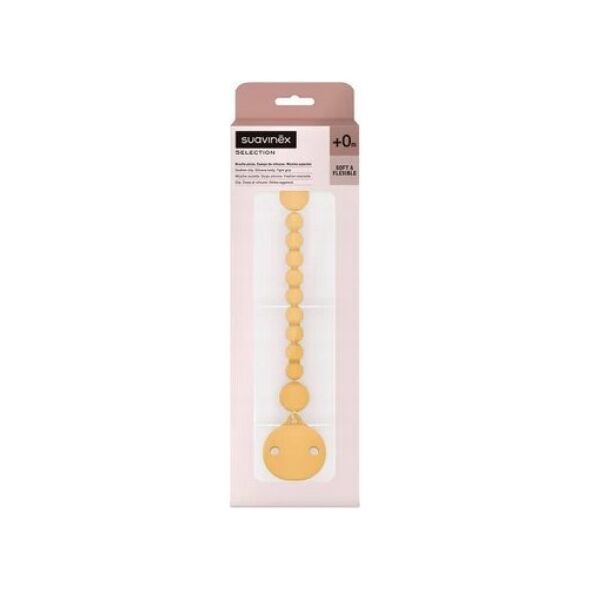 SUAVINEX - 401520-SILIKONOWY KLIPS DO     SMOCZKA/MUSZTARDOWY/NEW ALL SILICONE