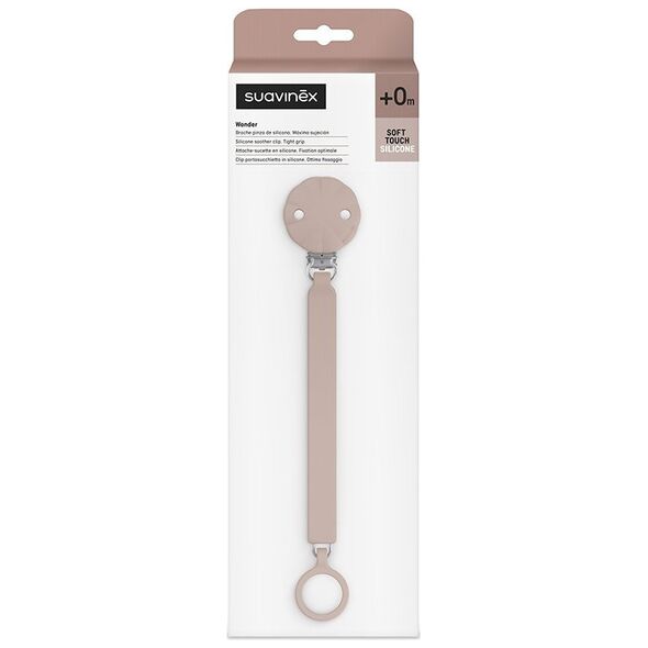 SUAVINEX - 402547-SILIKONOWA ZAWIESZKA    DO SMOCZKA/PALE MAUVE/WONDER