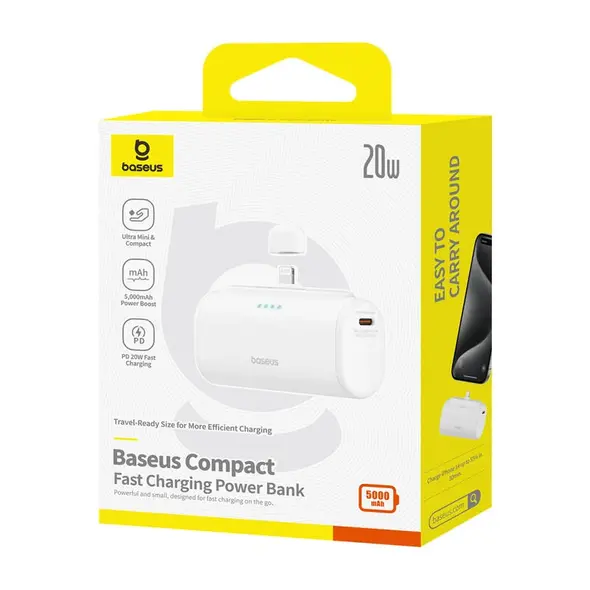 Baseus Compact IP 5000mAh 20W Powerbank (white)