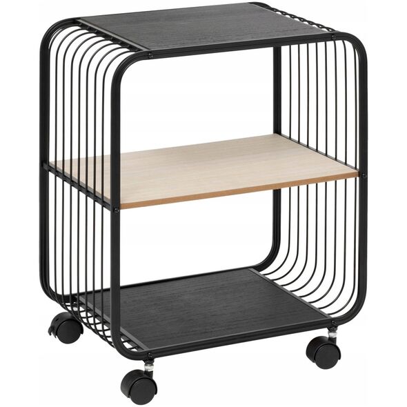 Półka mobilna NOIR, 2-poziomowa, metalowa, 43,3 x 28 x 53 cm