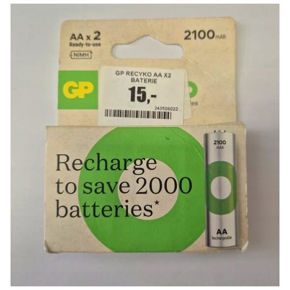 Akumulatorki, AA (HR6), 1.2V, 2100 mAh, GP, kartonik, 2-pack, ReCyko