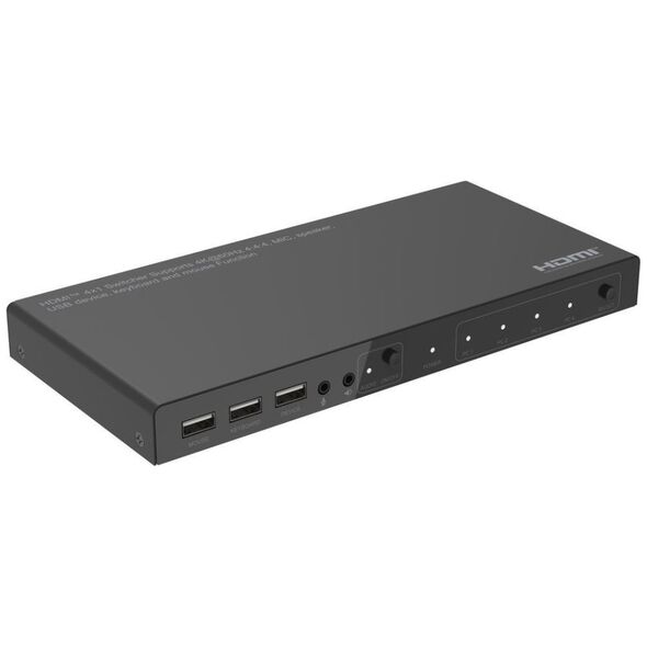 System przekazu sygnału AV MicroConnect Microconnect MC-HDMIKVM0401-4K przełącznik KVM Czarny