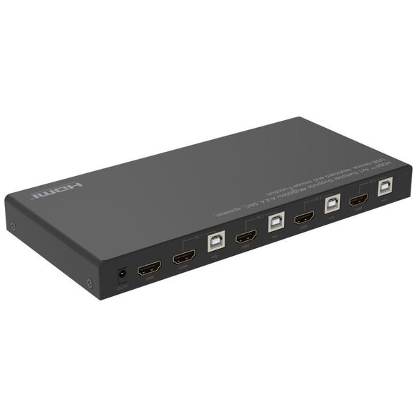 System przekazu sygnału AV MicroConnect Microconnect MC-HDMIKVM0401-4K przełącznik KVM Czarny