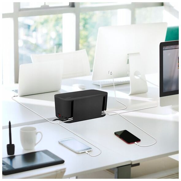 Kabel zasilający LogiLink LogiLink Kabelbox m. 5-fach-Steckdosenleiste USB/Schuko sch