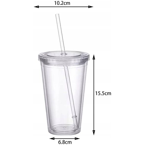 MiiR MiiR - Everywhere Straw Tumbler Transparent - Κύπελλο με καλαμάκι 470ml 14162922 840150801146