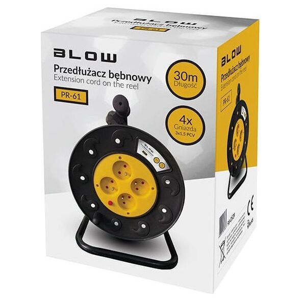98-752# Przedłużacz sieciowy pr-61 4-gniazda z uziemieniem 30m bęben pcv  3x1,5mm