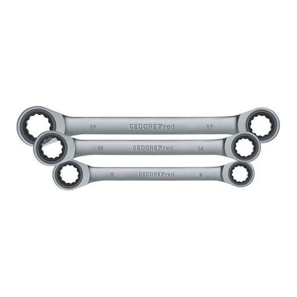 Gedore Gedore Red double ring ratchet wrench set 6 pieces - SW8-19mm 3300898