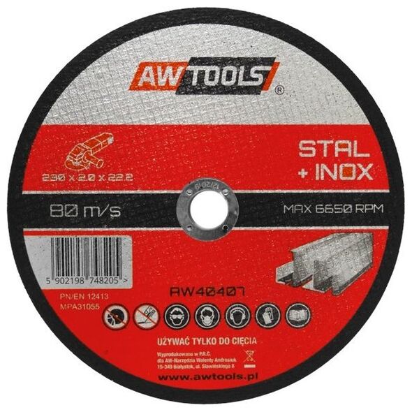 AWTools Tarcza do metalu 230 x 22,2 x 2,0mm (AW40407)