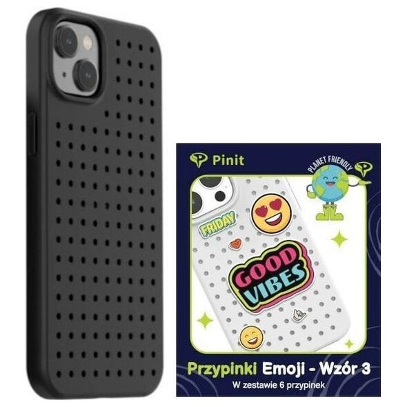 Σετ θήκης Pinit Pinit Dynamic + Emoji Pin iPhone 14 Plus 6,7" μαύρο/μαύρο μοτίβο 3 13002139 5905359817277