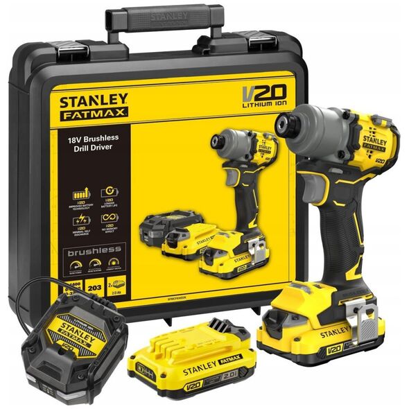 Stanley Zakrętarka bezszczotkowa FATMAX 18V V20 190Nm SFMCF830D2K-QW