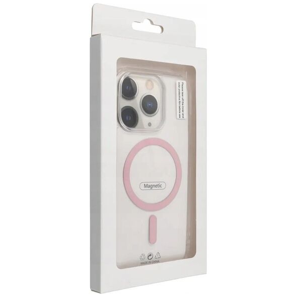 Drop Glue Colorful Ring Mag Cover kompatybilny z MagSafe pasuje do IPHONE 16 PRO MAX różowy