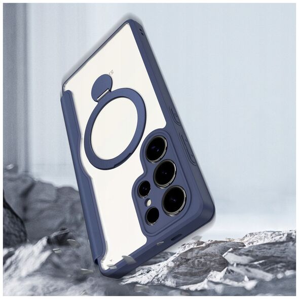 Etui Dux Ducis Skin X Pro na Samsung Galaxy S25 Ultra z MagSafe i portfelem - niebieskie