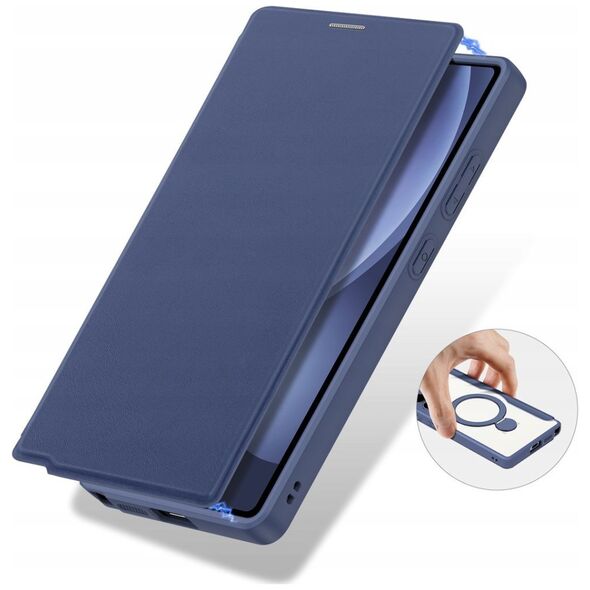 Etui Dux Ducis Skin X Pro na Samsung Galaxy S25 Ultra z MagSafe i portfelem - niebieskie