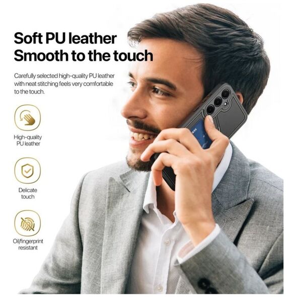 Etui Dux Ducis Rafi II na Samsung Galaxy S25+ z podstawką i portfelem - czarne