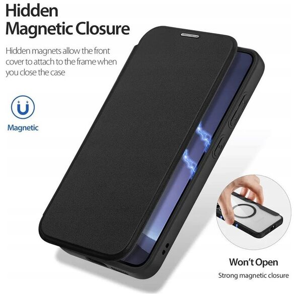 Etui Dux Ducis Skin X Pro na Samsung Galaxy S25+ z MagSafe i portfelem - czarne