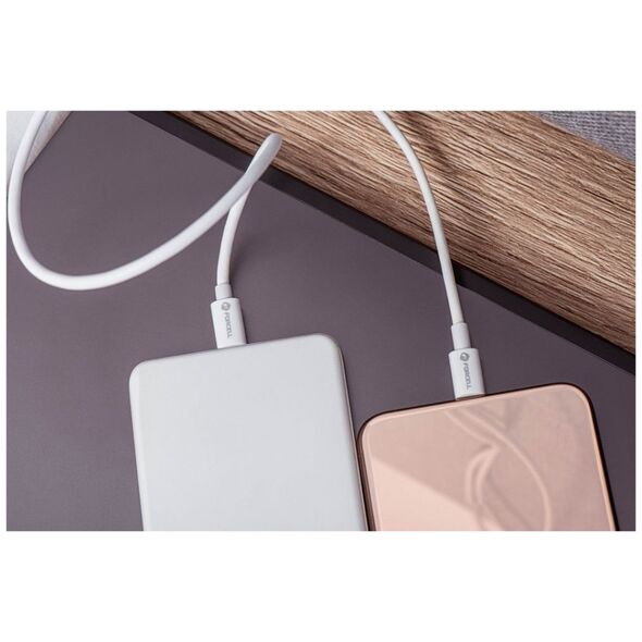 Kabel USB ForCell FORCELL F-ENERGY C901 kabel Typ C do Lightning MFi PD 3A 30W 1 m biały
