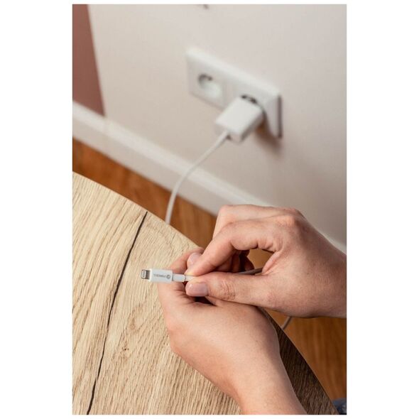 Kabel USB ForCell FORCELL F-ENERGY C901 kabel Typ C do Lightning MFi PD 3A 30W 1 m biały