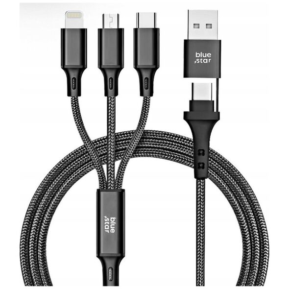 Blue Star BLUE STAR kabel 4w1 Typ C / USB A do Micro USB / Lightning / Typ C 2,4A 12W Cafule C172 1,2 m czarny