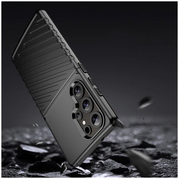 Thunder Case etui do Samsung Galaxy S25 Ultra silikonowy pancerny pokrowiec - czarne