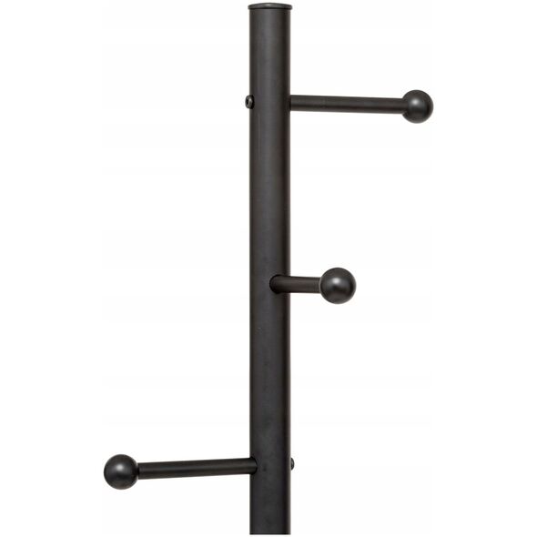 Wieszak na płaszcze BLACKMARBLE z 6 metalowymi uchwytami, 173 cm