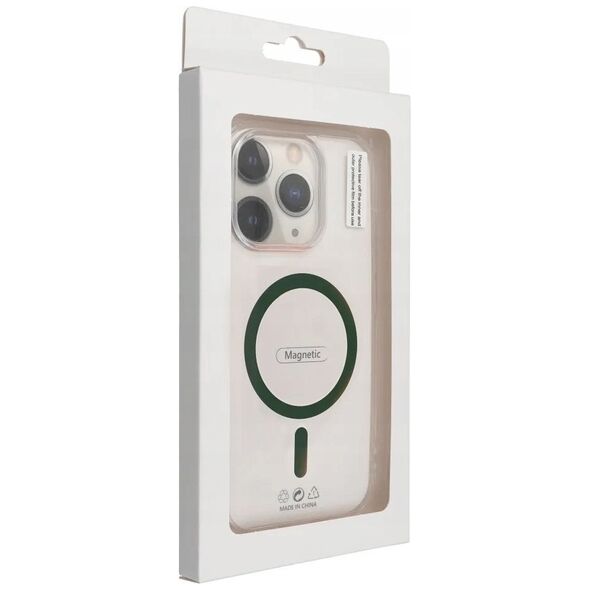 Drop Glue Colorful Ring Mag Cover kompatybilny z MagSafe pasuje do IPHONE 12 / 12 PRO ciemny zielony