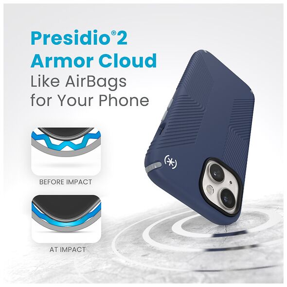Speck Presidio2 Grip Apple iPhone 15 (Coastal Blue/Dustgrey/White)