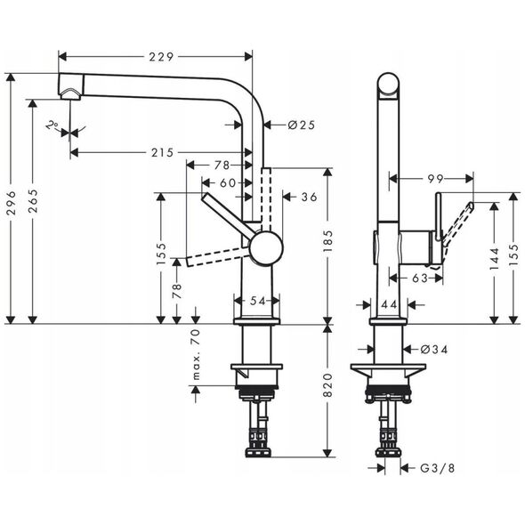 Bateria kuchenna Hansgrohe Kitchen faucet Hansgrohe Talis M54 72840800 (stainless steel)