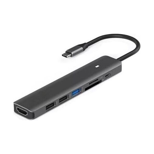 Προσαρμογέας USB Extra Digital Adapteris USB Type-C - HDMI, 3x USB Type-A, SD, TF, USB Type-C PD100W 13223929 9990000913848