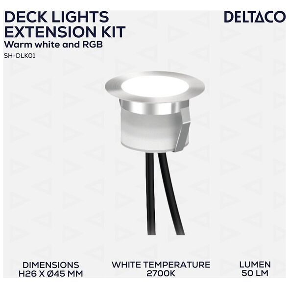 Deltaco Išmanusis terasos/ kiemo apšvietimas DELTACO SMART HOME švelni balta ir RGB spalvos, sidabrinis / SH-DLK01 13242161 7333048052209