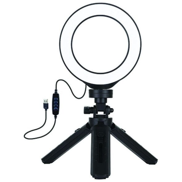Δαχτυλίδι φωτιστικό Puluz LED žiedinė lempa 12cm, su trikoju stovu iki 14,5cm, USB 13360241 9990000940400