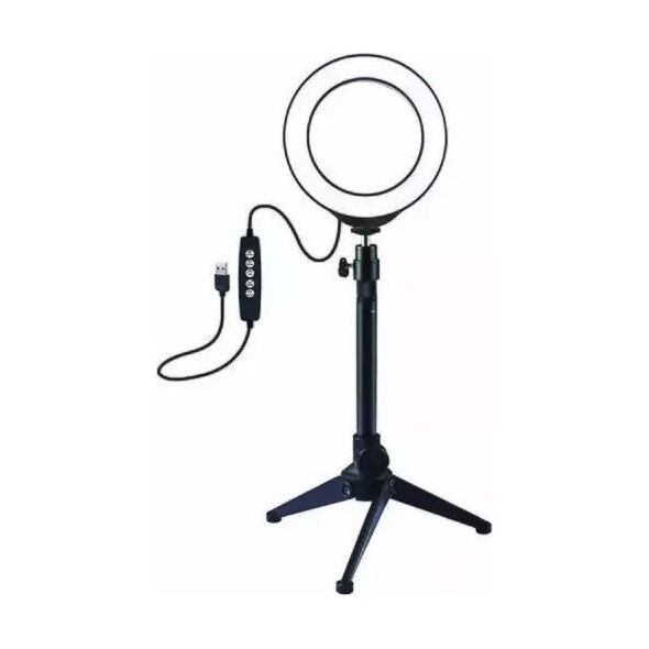 Δακτυλιοειδής λάμπα LED Puluz žiedinė lempa 12cm, su trikoju poznaniu stovu iki 24,5cm, USB, RGBW 13360253 9990000940486