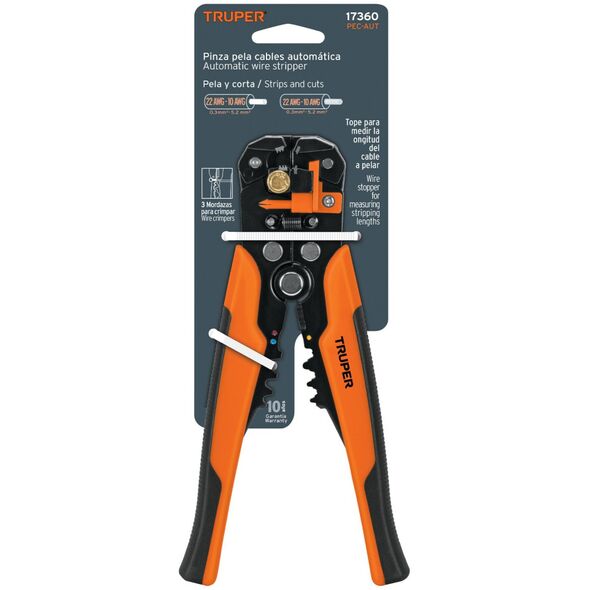 Truper Kabelio nužievinimo, kirpimo bei užspaudimo automatinės replės Truper® 13417104 7501206617984
