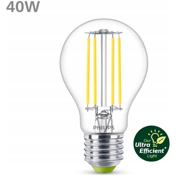 Signify Philips Classic LED-A-Label Lampe 40W E27 Kaltweiß klar 1er P