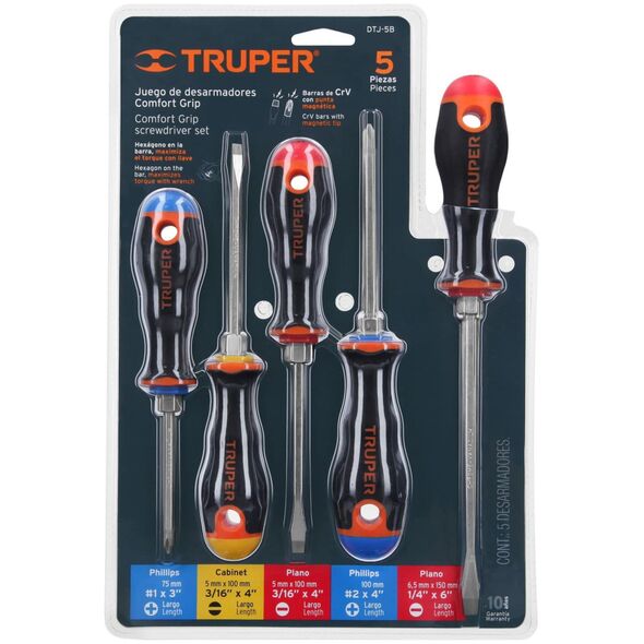 Truper Magnetinių atsuktuvų rinkinys, Ergo rankenos, 5 ημέρες Truper® 13426015 7501206639955
