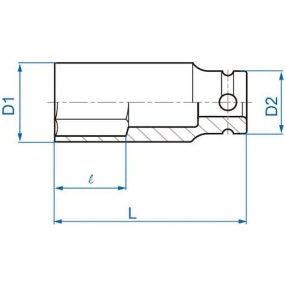 King Tony NASADKA DŁUGA UDAROWA 1/2" 46mm x 80mm, 6-kąt King Tony