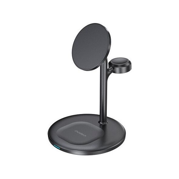 Choetech Belaidis įkroviklis φορτιστής CHOETECH, 15W, 3in1, μαγνητίνη, juodas su stovu 13471858 6932112105332