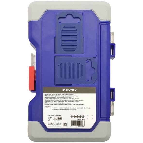 Τρυπάνι Tivoly Tivoly Metalo-grid rinkinys 100vnt./set. HSS Ø1-13 mm, 118° "Split point", šlifuoti. 13665974 3221912291103