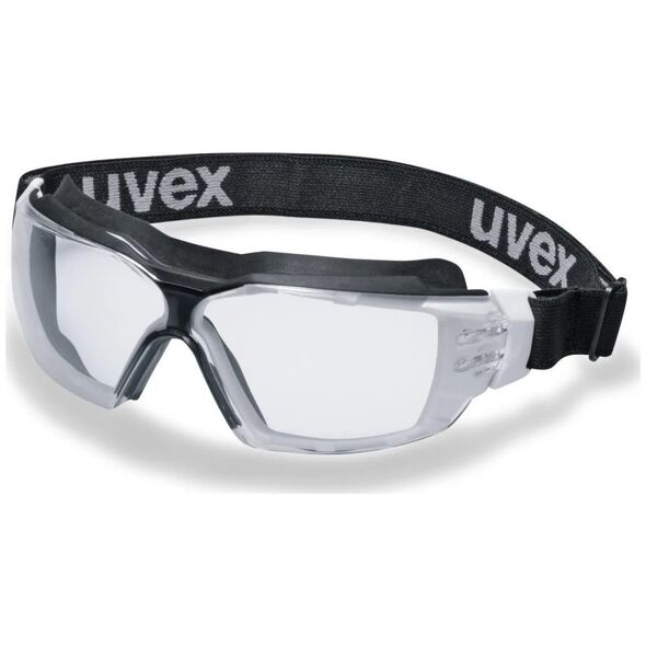 Uvex Apsauginiai akiniai Uvex CX2 Sonic, skaidri panoraminė linzė, supravision extreme (nesibraižantys ir nerasojantys) padengimas, guminė juostelė, juoda/balta, smūgio atsparumo kl dėžutėje 1 vnt 13860170 4031100000000