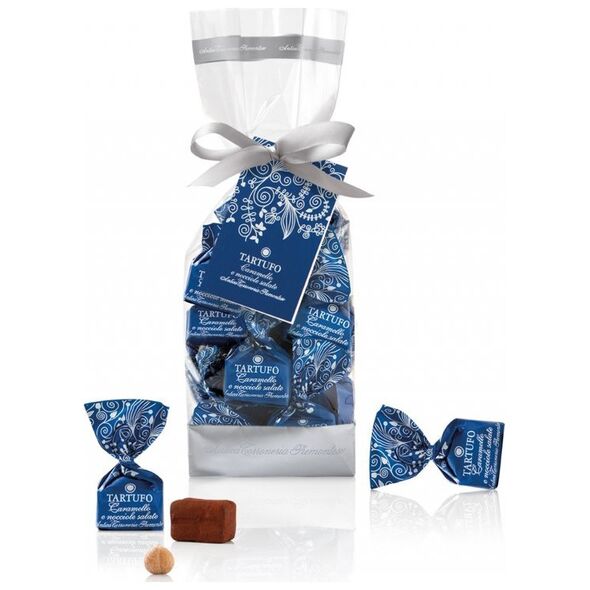 Bialetti Antica Torroneria Piemontese Šokoladiniai triufeliai TARTUFI CARAMELLO EL NOCCIOLE SALATE 200g