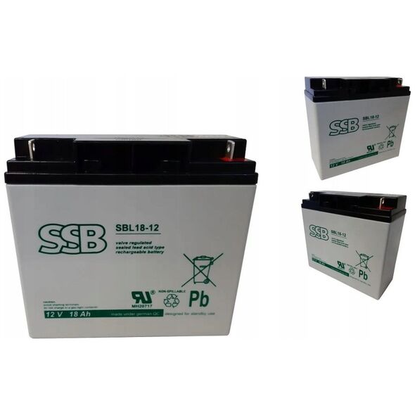 Akumuliatorius (AGM) SSB SBL 18Ah 12V F3 VRLA (pakuotėje 2)