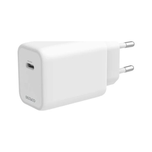 USB-C GaN įkroviklis DELTACO, 67 W, GaN, 1x USB-C, PPS, baltas / USBC-GAN05 / 1902901
