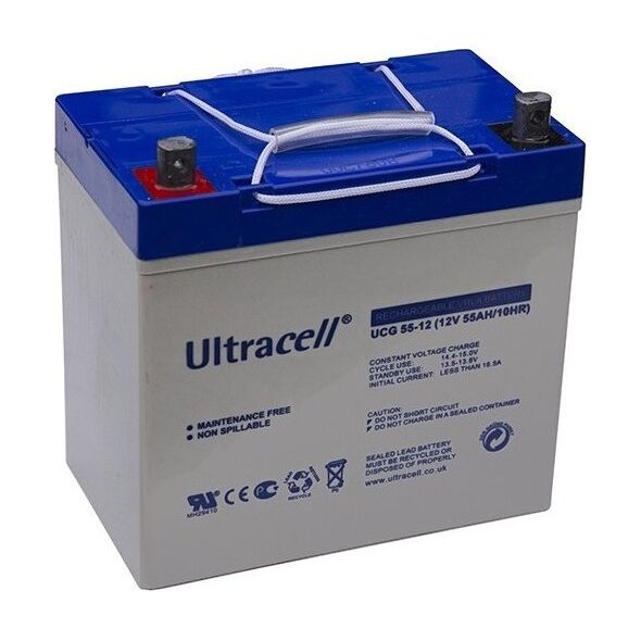 Akumuliatorius Ultracell UCG55-12 (55Ah, 12V, gelinis, gilus iškrovimas)