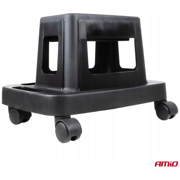 Krzesło warsztatowe na kółkach z wbudowanym schowkiem 150 kg amio-04269