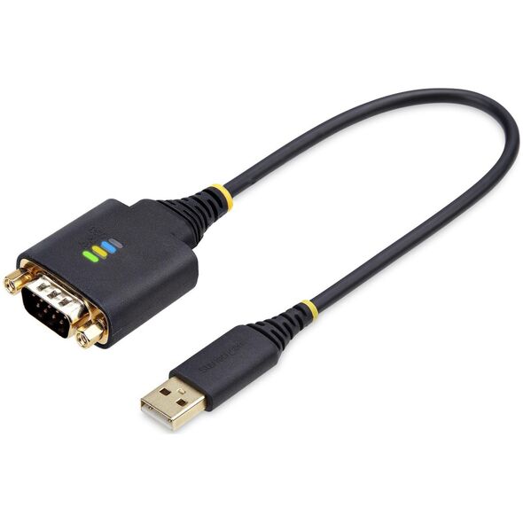 StarTech 1P1FFC-USB-SERIAL kabel równoległy Czarny 0,3 m USB Typu-A DB-9